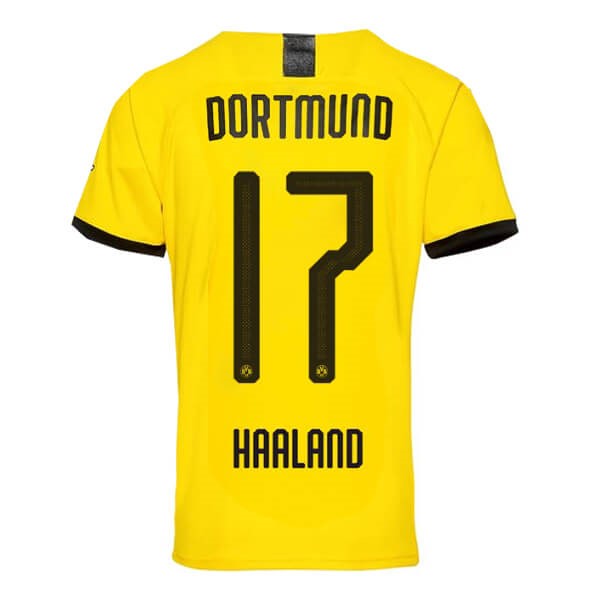 Tailandia Camiseta Borussia Dortmund NO.17 Haaland Replica Primera Ropa 2019/20 Amarillo